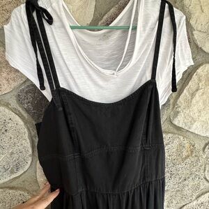 Black Romper with White T-Shirt